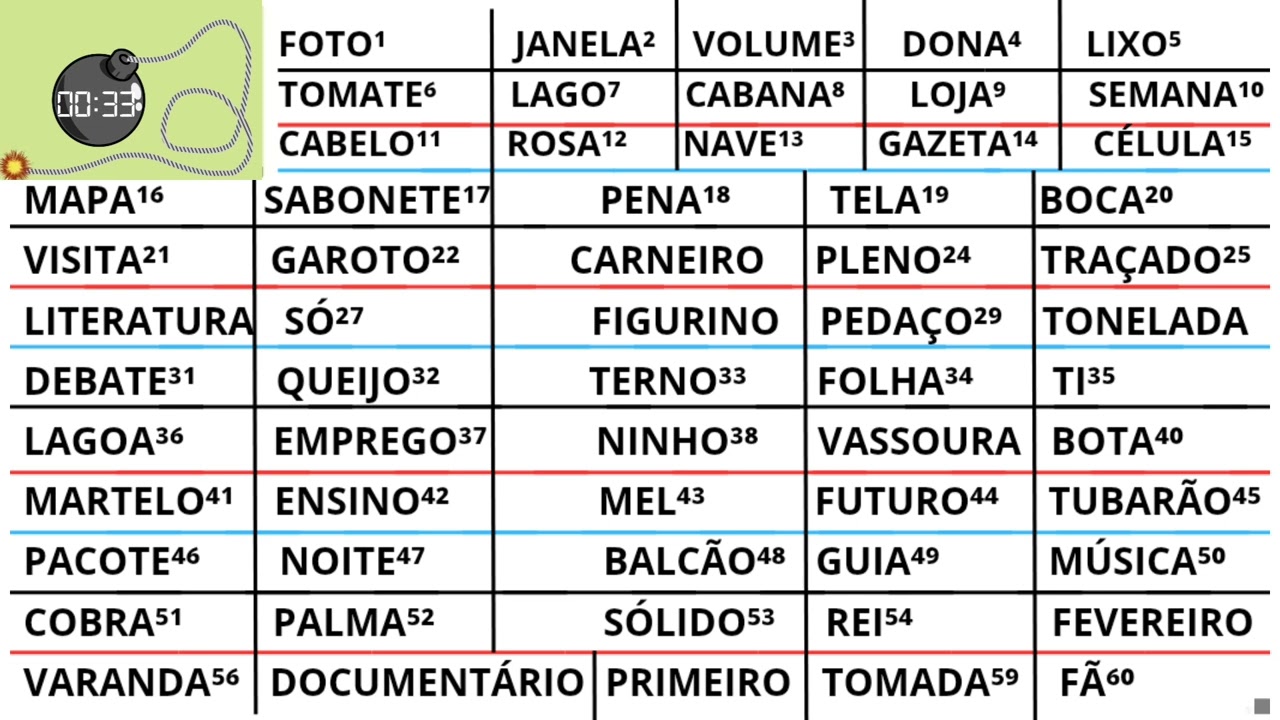 60 palavras