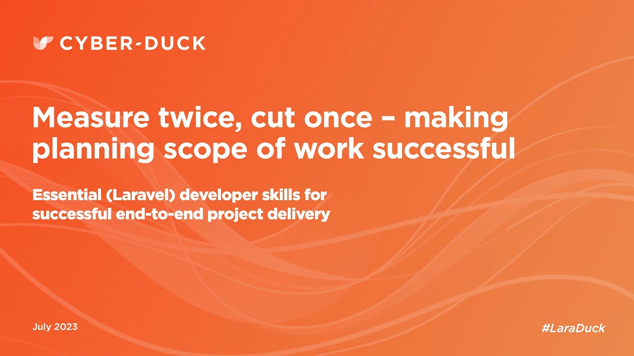 Measure Twice, Cut Once - Making Planning Scope of Work a Success