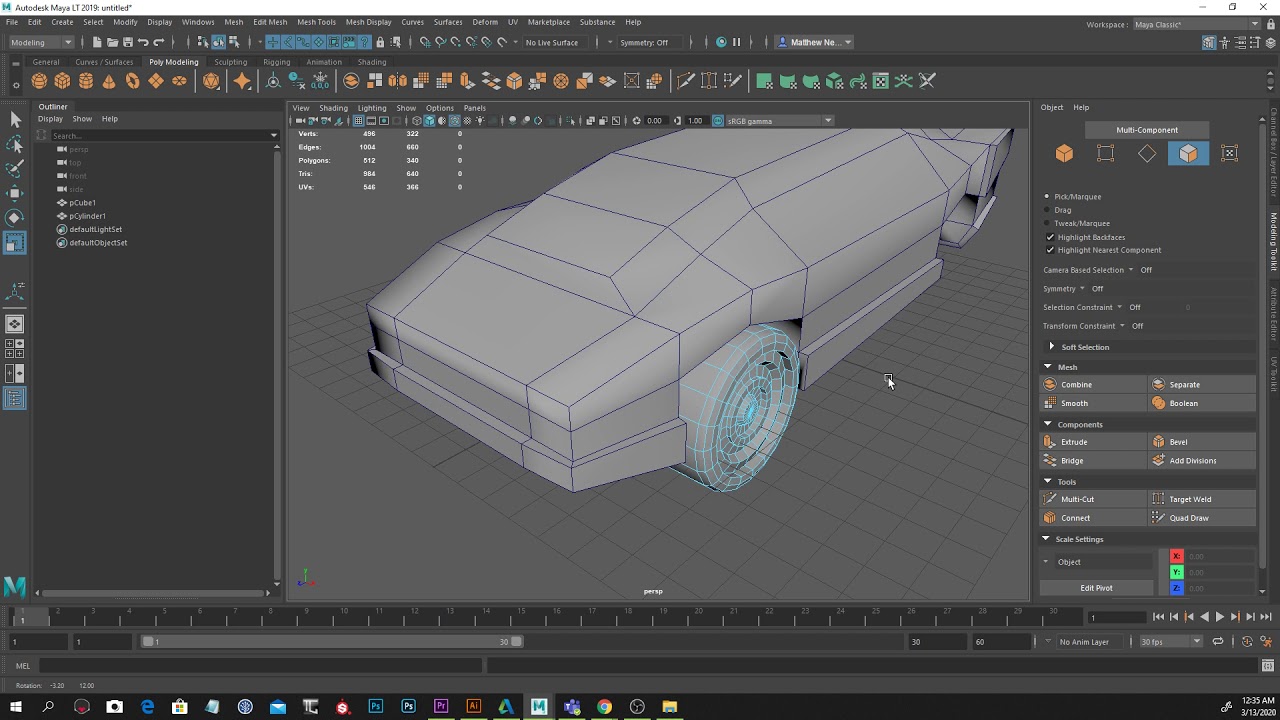 Modeling a Low Poly Vehicle in Maya Pt02
