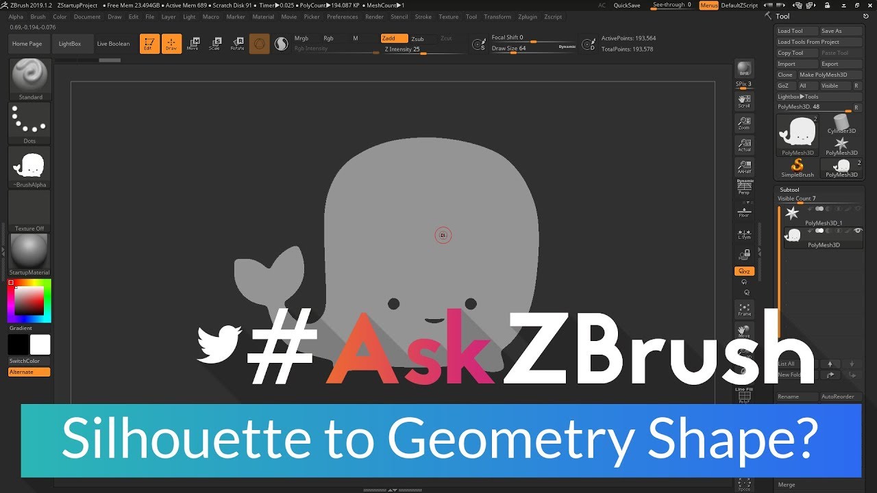 #AskZBrush: “How can I generate a shape with thickness from a silhouette?”