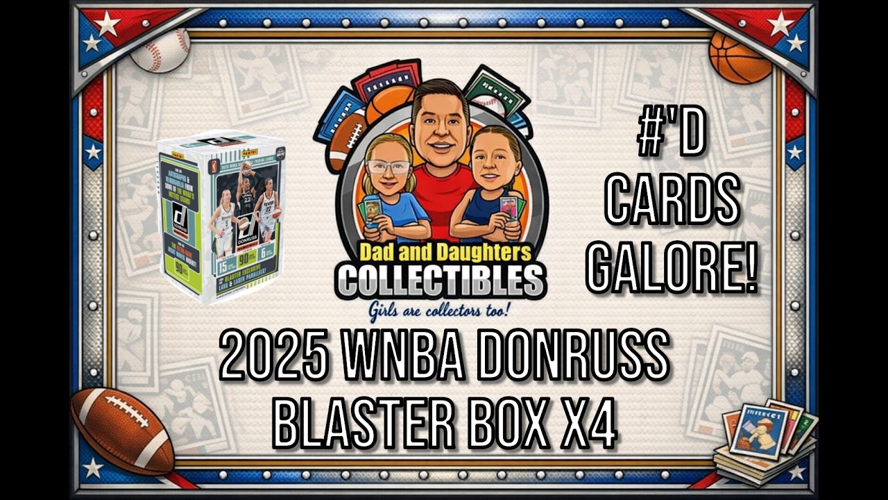 Набор WNBA Blaster Box 2025 года, 4 штуки — потрясающие наборы! Четыре пронумерованные карты и па...