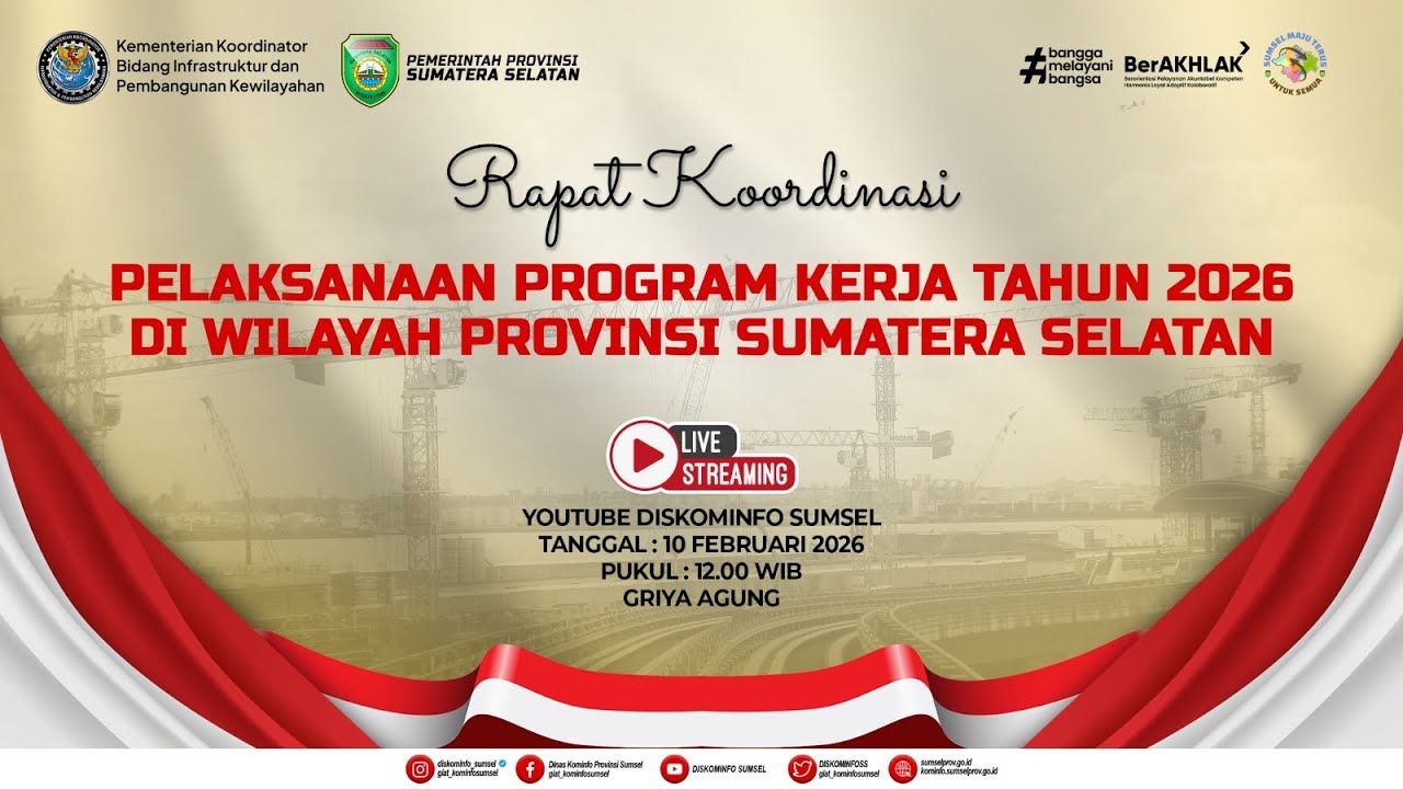 RAKOR KORDINASI PELAKSANAAN PROGRAM KERJA TAHUN ANGGARAN 2026 DI WILAYAH PROV SUMSEL