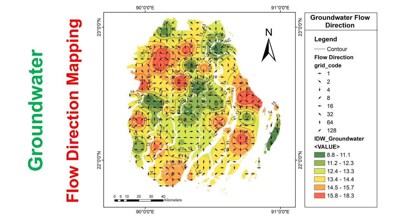 Картографирование направления потока грунтовых вод с помощью ArcGIS