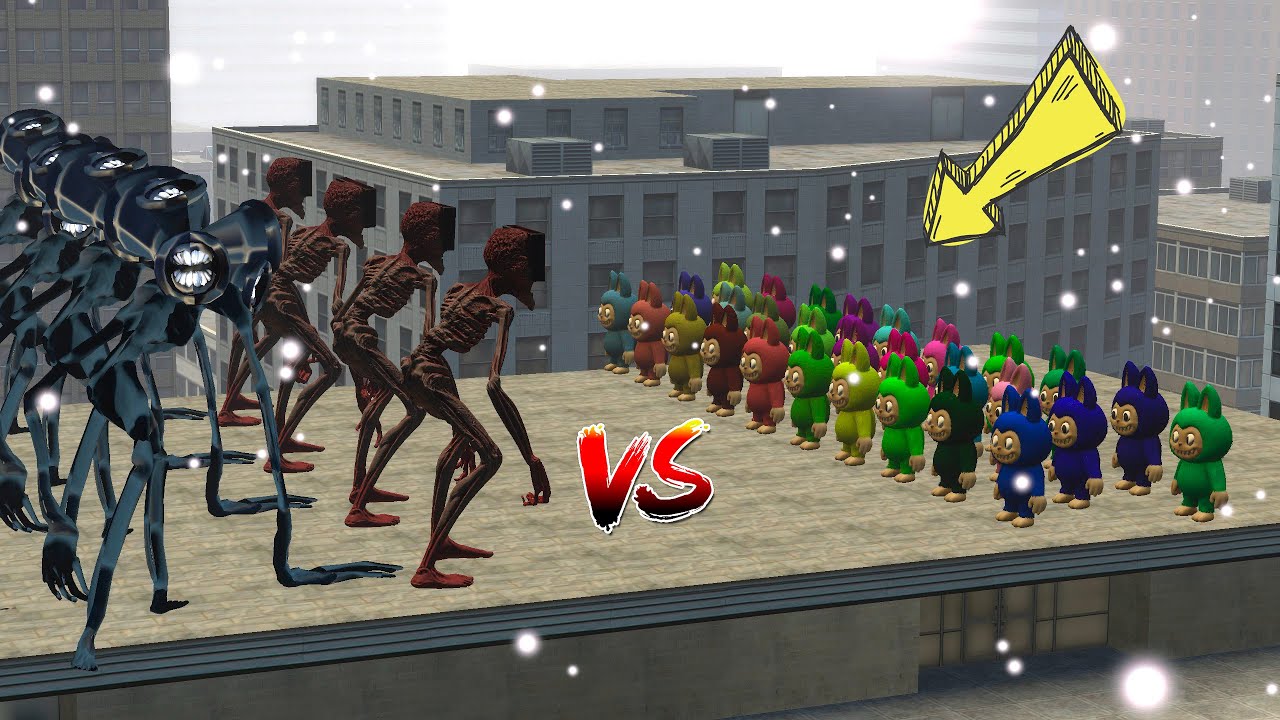 Labubu Family vs Siren Head Family in Garry's mod!