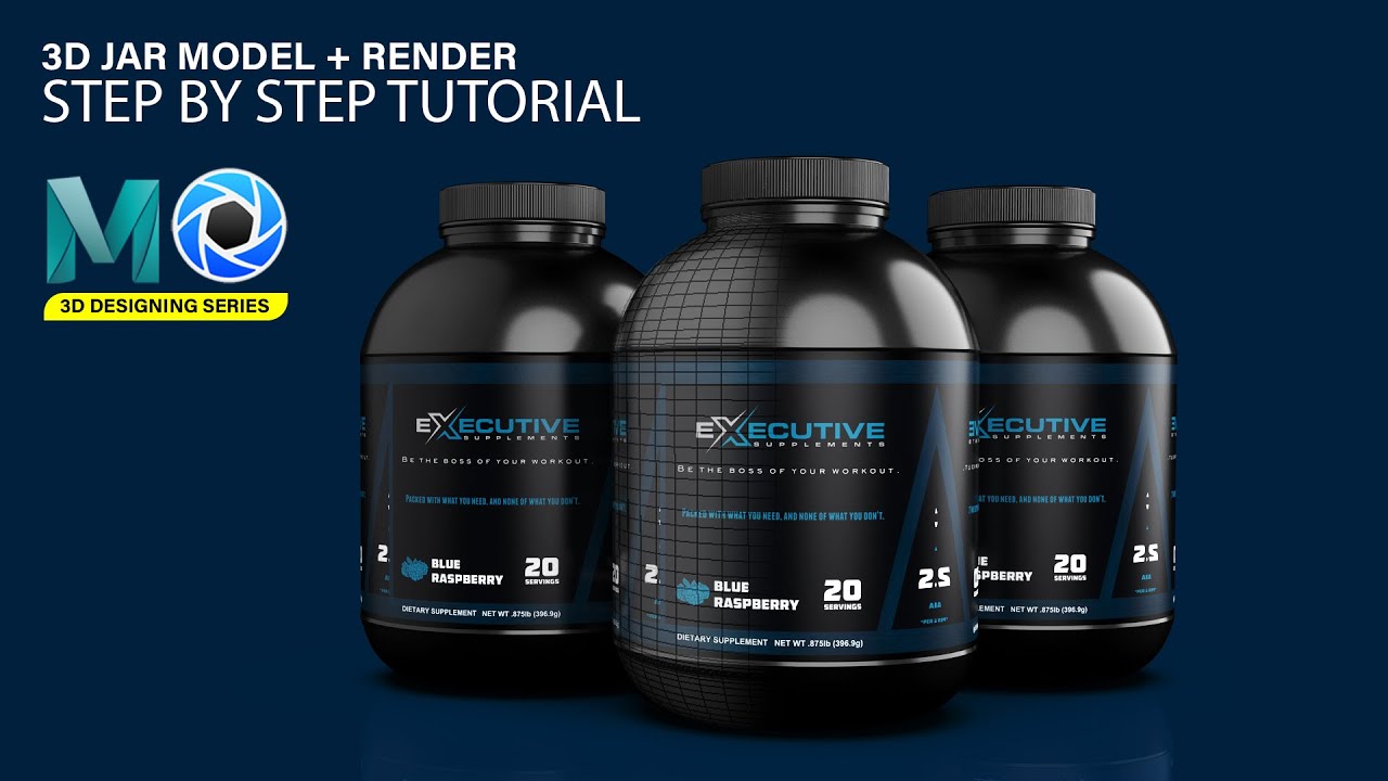 How to create a Supplement Jar model for advertising using Maya & Keyshot