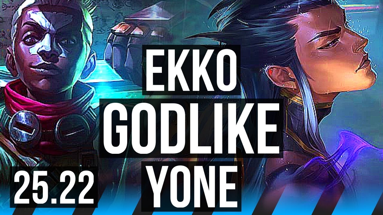 EKKO vs YONE (MID) | 12/1/5, 68% winrate, 7 solo kills, Godlike | KR Master | 25.22