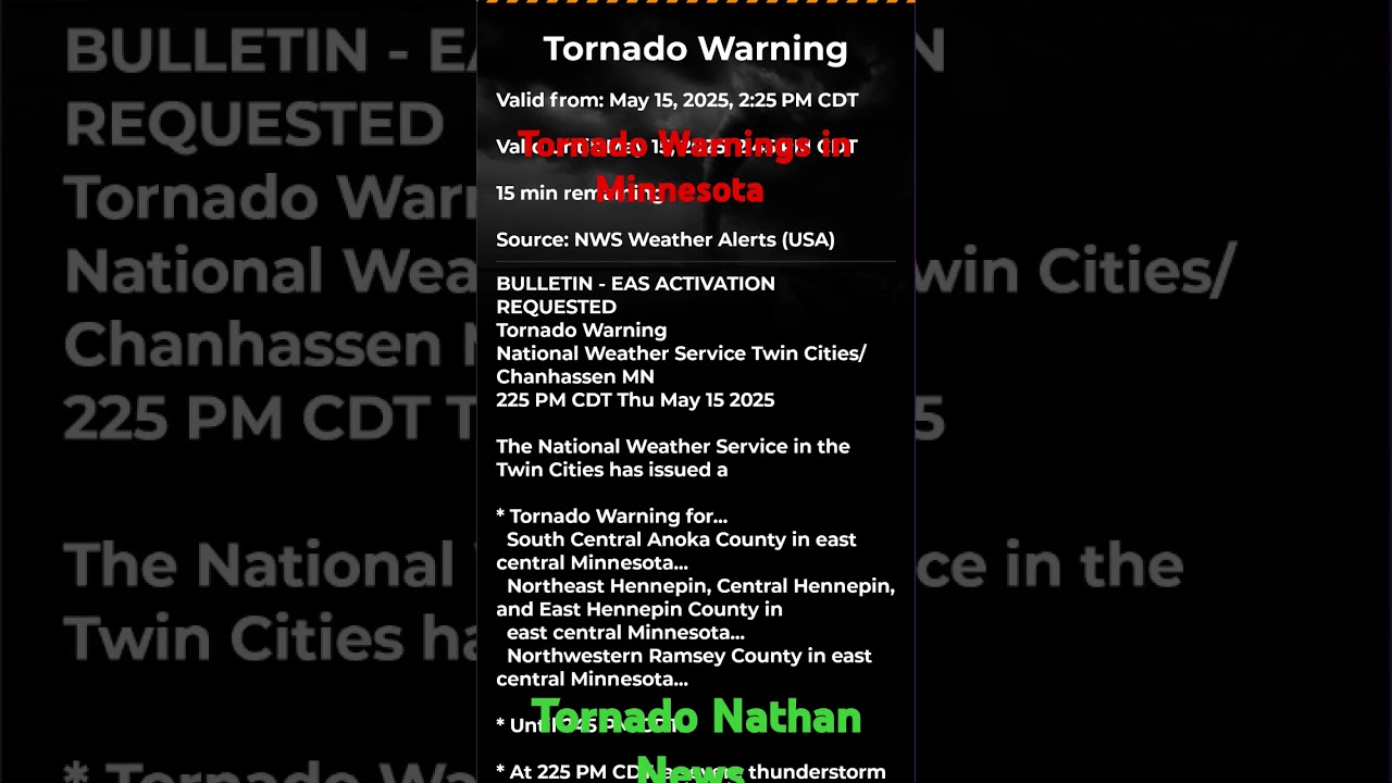 #5-15-25 #Minneapolis Minnesota #Tornado Warnings by Storm Chaser Nathan Hester #news #weather