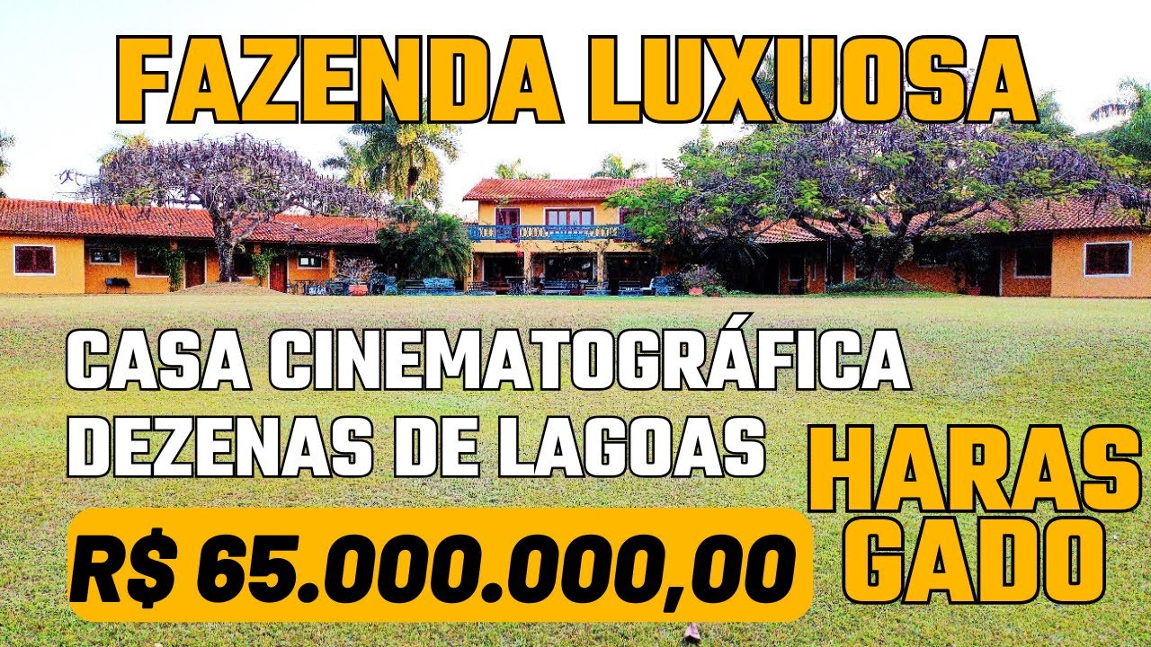 FAZENDA COM HARAS E CASA CINEMATOGRÁFICA À VENDA DEZENAS DE LAGOAS ESTRUTURA PARA CRIAÇÃO DE GADO