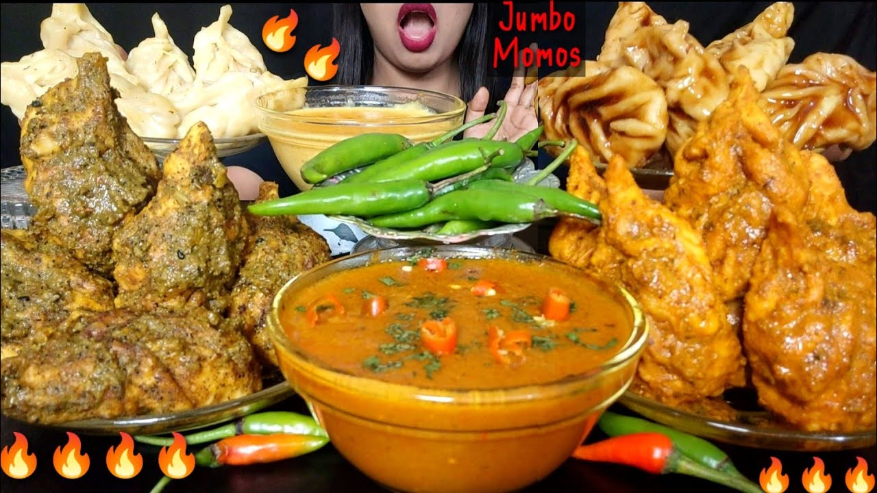 ASMR:DIFFERENT TYPE SPICY JUMBO MOMOS EATING CHALLENGE|| WITH LOTS OF CHILLI,CHEESE&SAUCE#hungrygirl