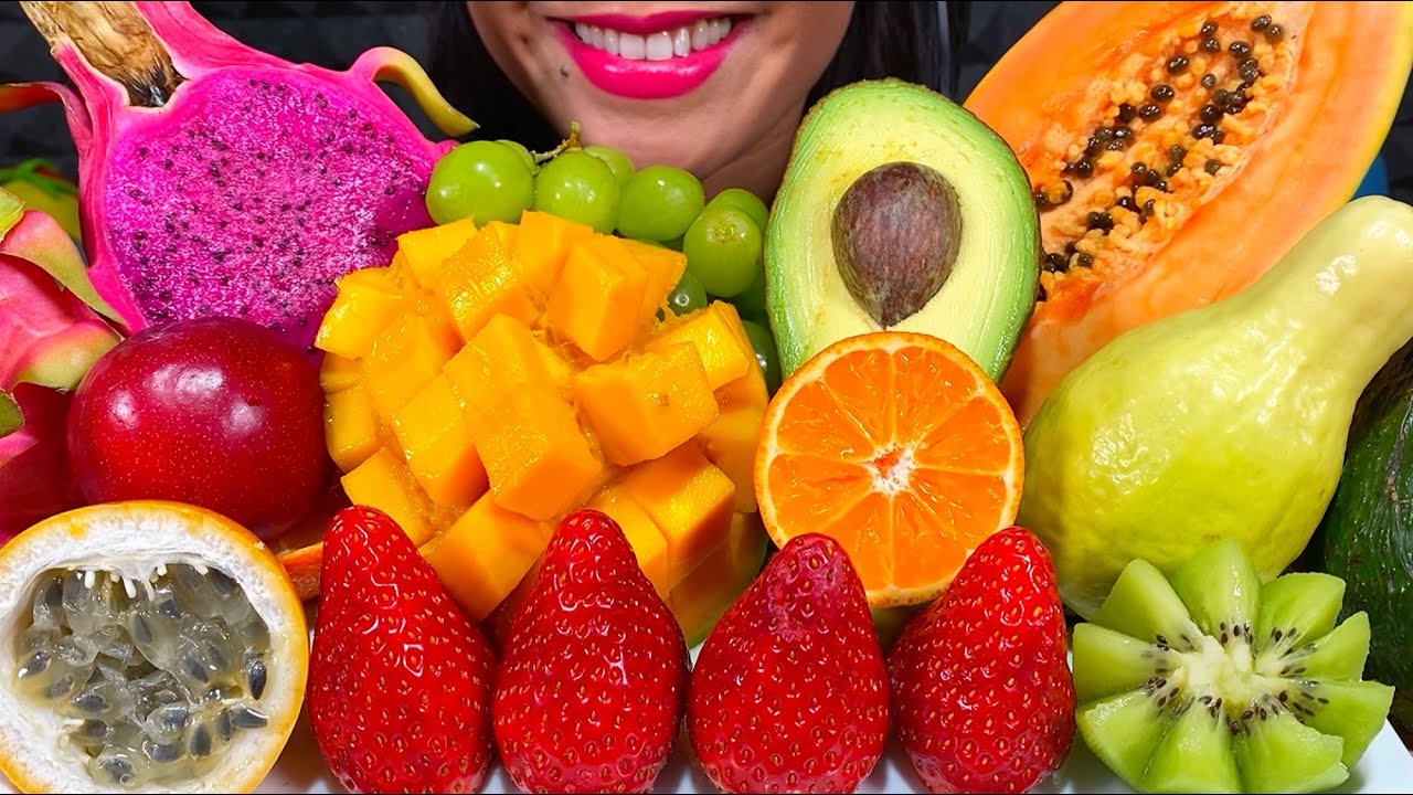 ASMR FRESH FRUIT PLATTER *MAKAN BUAH SEGAR* ताजे फल खाएं MUKBANG MASSIVE Eating Sounds