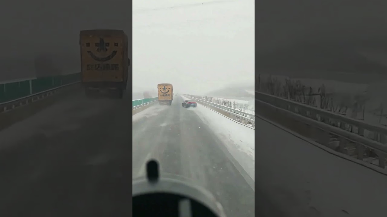 A Speeding Porsche Panamera on Icy Roads Almost Lost Control