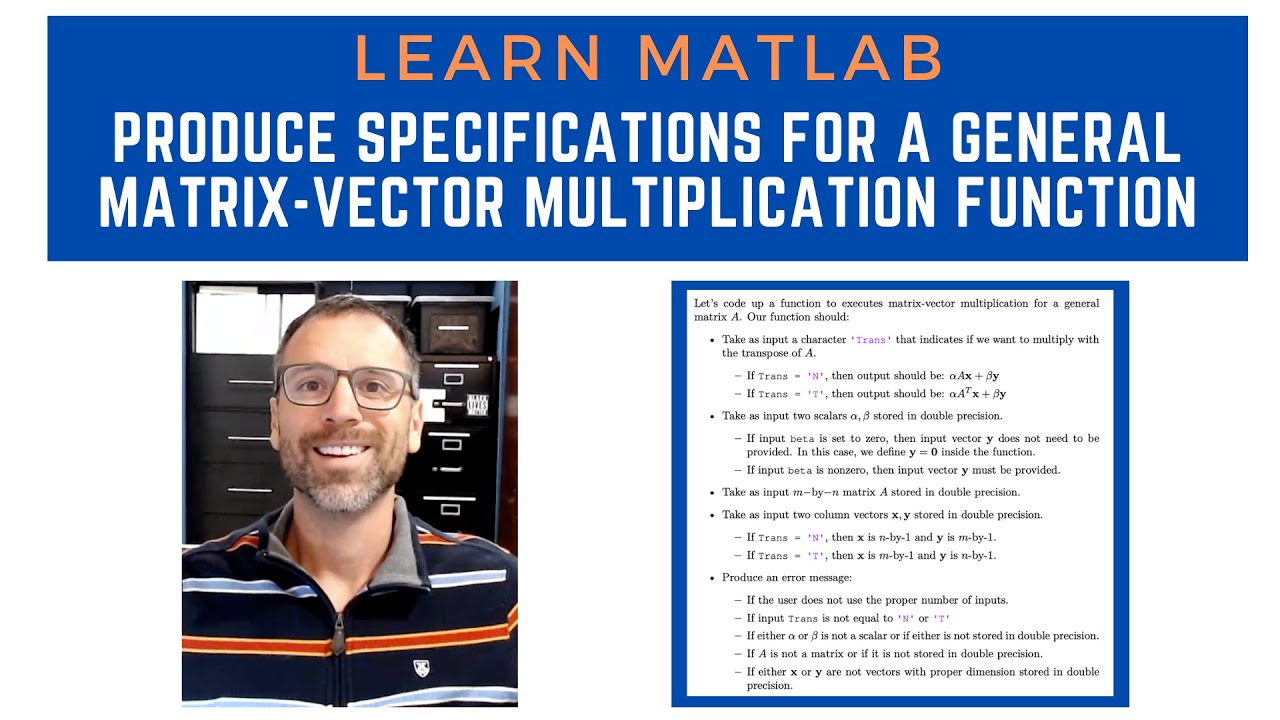 Produce specifications for general matrix-vector multiplication function