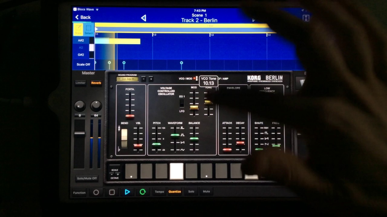 Recording iOS Korg Gadget in Blocs Wave using the Audiobus Sidebar