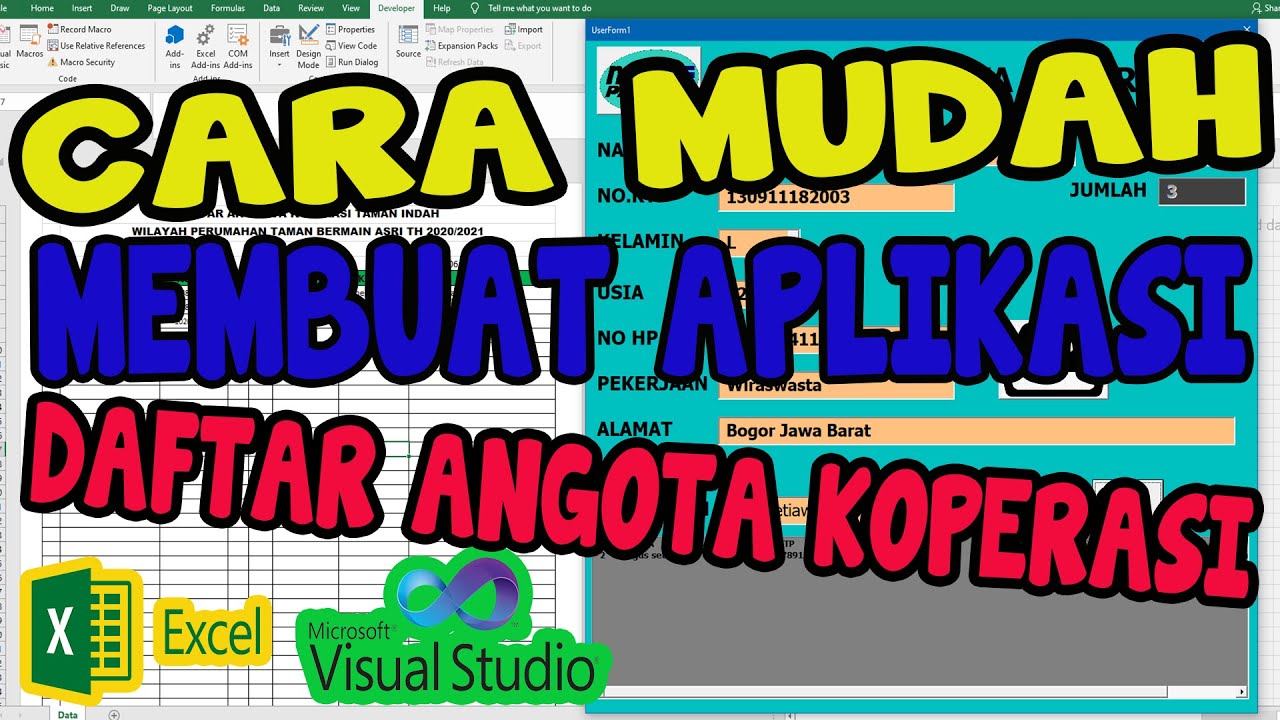 CARA MEMBUAT APLIKASI INPUT DATA ANGOTA KOPERASI DI MICROSOFT EXCEL