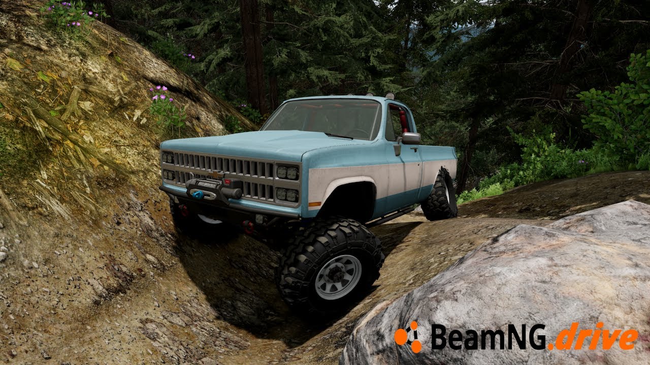 OLD SCHOOL SQUARE BODY CHEVY ROCK CRAWLING! - BeamNG.drive MP