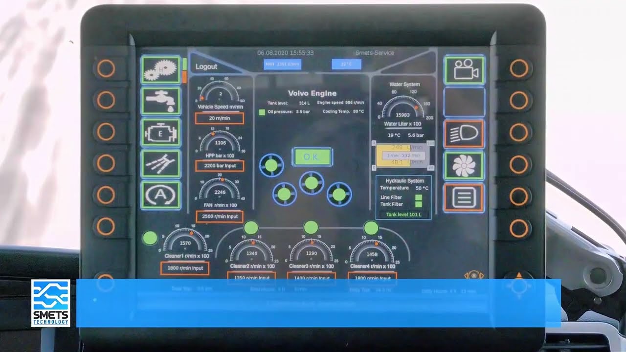 Our unique touchscreen control for our equipment shown on an ARC 3000!