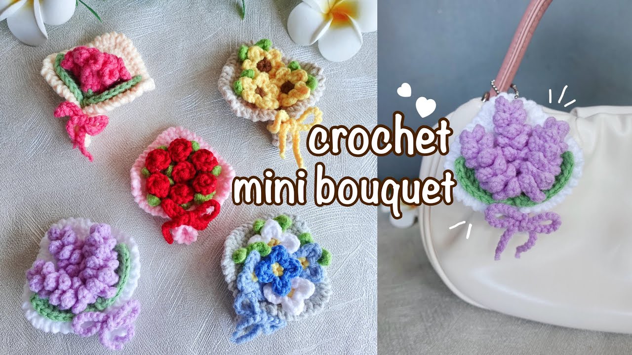 Crochet Mini Bouquet Keychain 💐 | Quick and Easy Crochet Mini Bouquet Step by step Tutorial 💐
