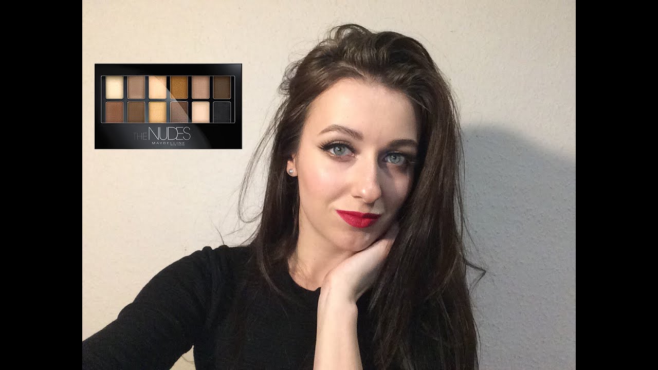 Makeup With Maybelline The Nudes Palette/ Классический макияж с красной помадой от Maybelline