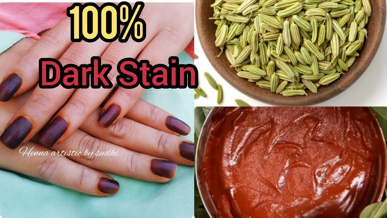 Secret For Dark Stain Nail Mehndi/Long lasting Nail Mehndi at home/100% Effective #mehndi #dark