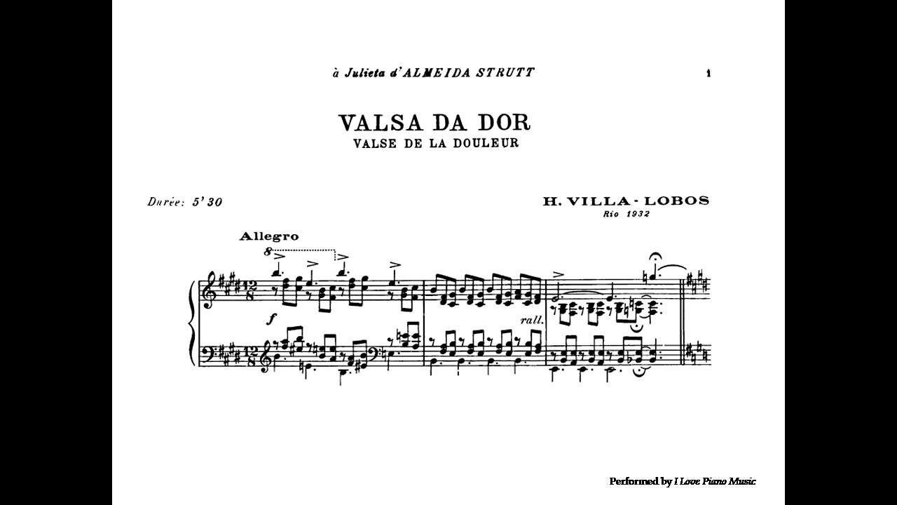 Villa-Lobos Valsa Da Dor (Waltz of Sorrow) / Piano Sheet music