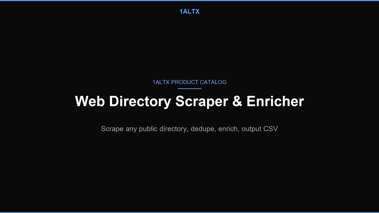 Web Directory Scraper & Lead Enricher | AI Automation with n8n | 1AltX