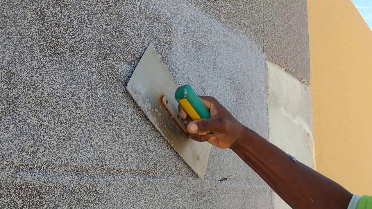 aplicação de textura com micro seixos  New Color Revestimentos de parede !!!