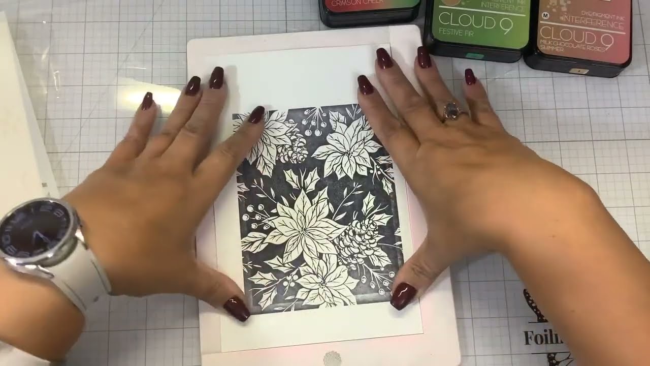 Festive poinsettia Betterpress & stencil bundle for Spellbinders by Yana Smakula