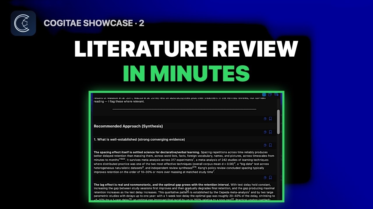 Cogitae Showcase 2: A Literature Review in Minutes, with Cogitae's Newton Agent