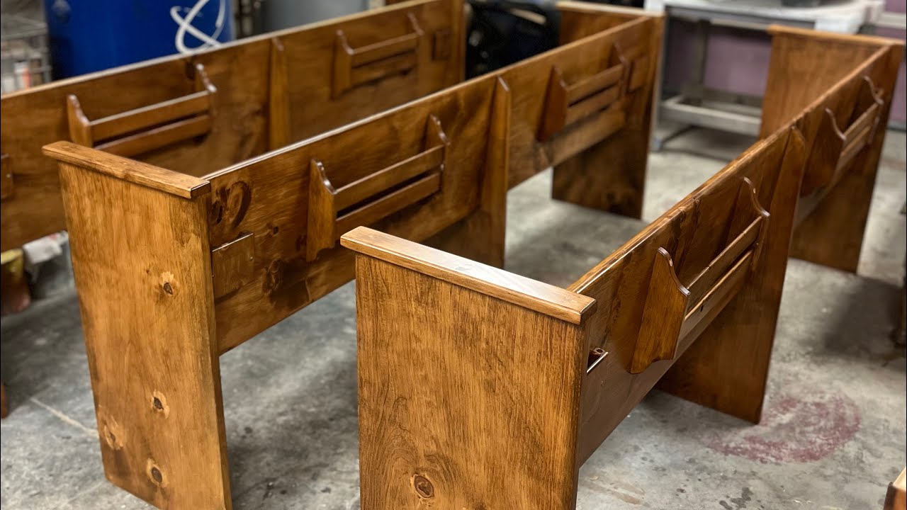 Building  Church Pews #church #pewpew #bench #wood #woodworking #woodwork #maker