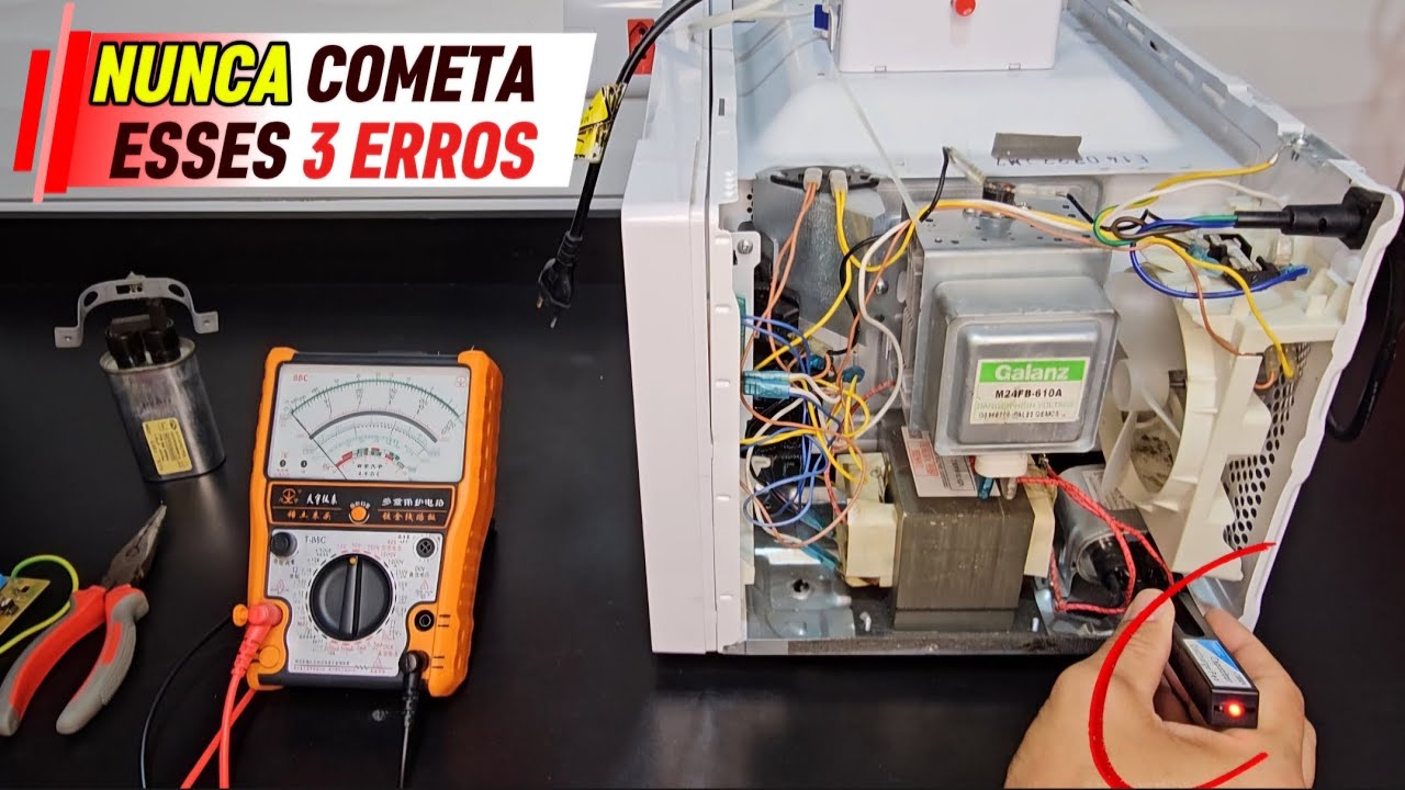 COMO DESCARREGAR CAPACITOR MICRO-ONDAS SEM NENHUM RISCO? #altatensao #microondas Técnica 