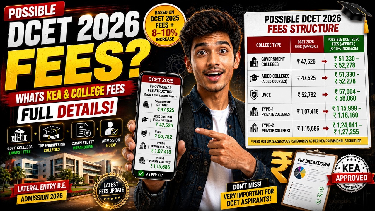 POSSIBLE DCET 2026 FEES STRUCTURE!!!! |LATERAL ENTRY ENGINEERING FEES STRUCTURE |Know Your Fees