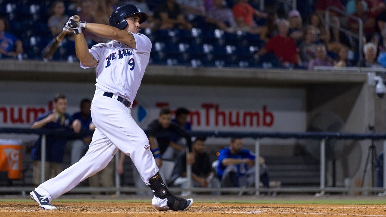 Sebastian Elizalde hitting for the Pensacola Blue Wahoos
