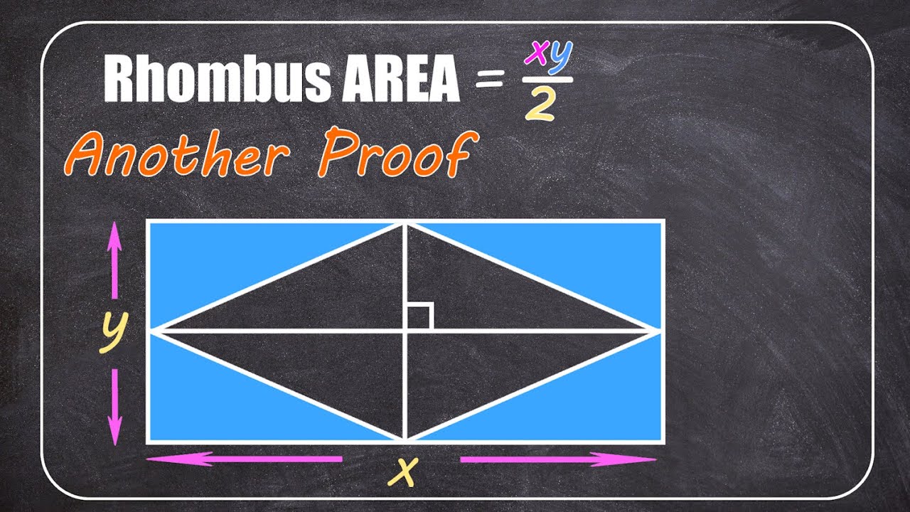 WHY The Area of a RHOMBUS is (XY)/2   ANOTHER PROOF #rhombus #parallelograms