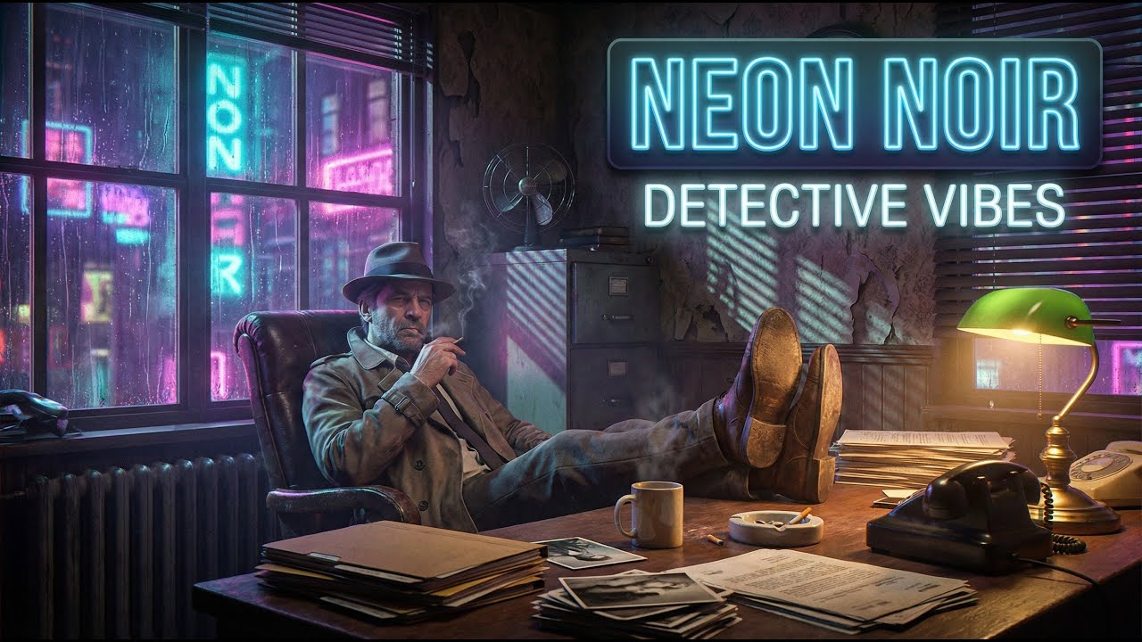 Neon Noir Detective 🕵️‍♂️🌃 | MidnightNeonWave Synthwave Mix (No Vocals)