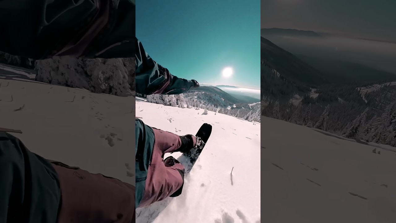 BEST footage I&rsquo;ve ever captured on a SNOWBOARD at WHITEFISH Mountain #snowboarding #montana #dogs