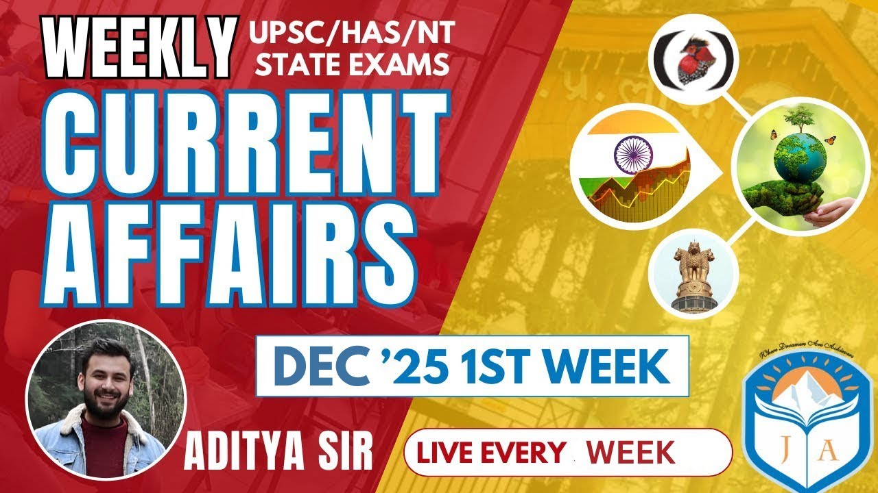 Current Affairs December 1st  Week 2025 | HPAS | HP Allied | HP NT | by Aditya Sir Jokta Academy