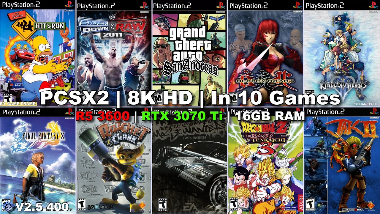 PCSX2 v2.5.400 | 10 игр для PS2 | Текстурные пакеты 8K + HD | RTX 3070 Ti, Ryzen 5 3600 и 16 ГБ ОЗУ