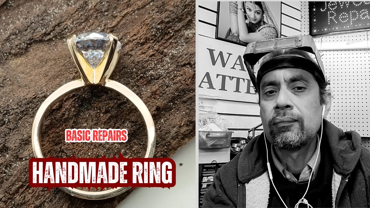 Handmade Diamond Ring, Using 10k gold in my studio