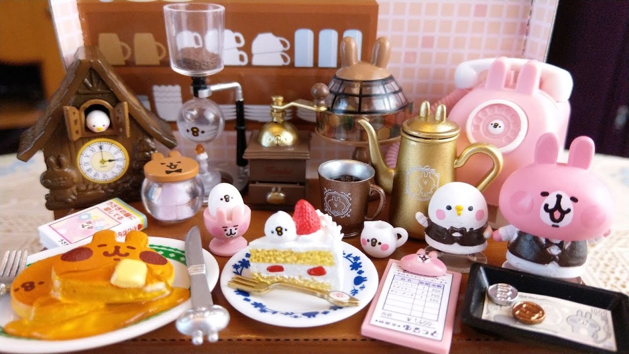 Re-Ment Ordinary coffee shop kanahei Pisuke and Usagi  リーメント カナヘイの小動物　ピスケ＆うさぎ　ほっとひといき純喫茶ゆるっと