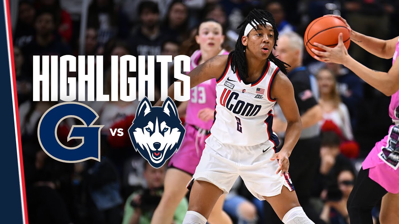 ГЛАВНЫЕ МОМЕНТЫ | #15 Женская баскетбольная команда UConn против Georgetown