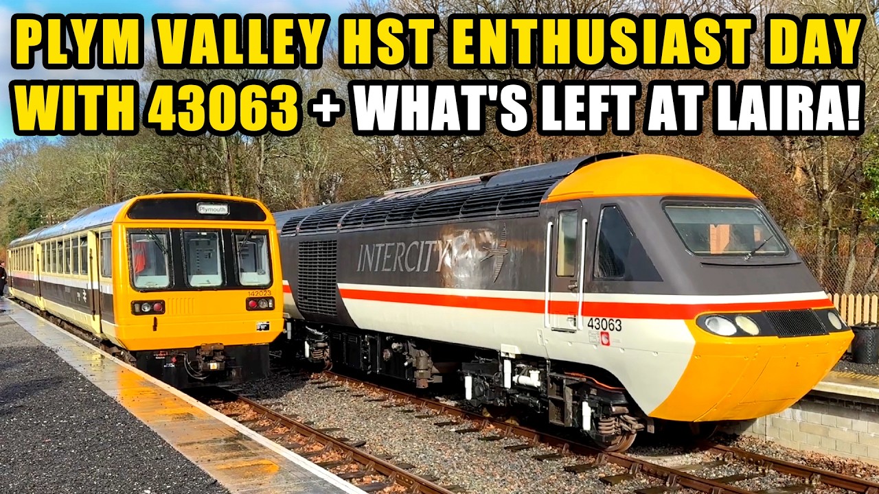 Plym Valley publicly unveils 43063 in INTERCITY livery! + The last x4 Power Cars & x6 Mk3s at Laira!