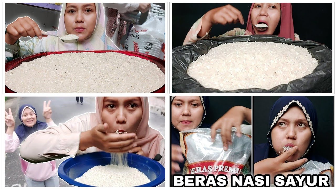 KOMPILASI ASMR BERAS MENTAH || EATING SOUNDS || #eatingshow #rawriceeating #asmr #asmrsounds #rice