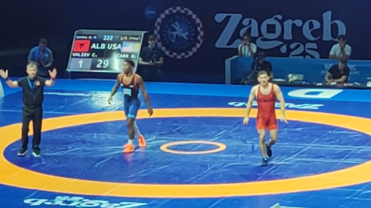 Валиев (Албания) - Карр (США), 74 кг, 1/4 финала. Чемпионат мира 2025 