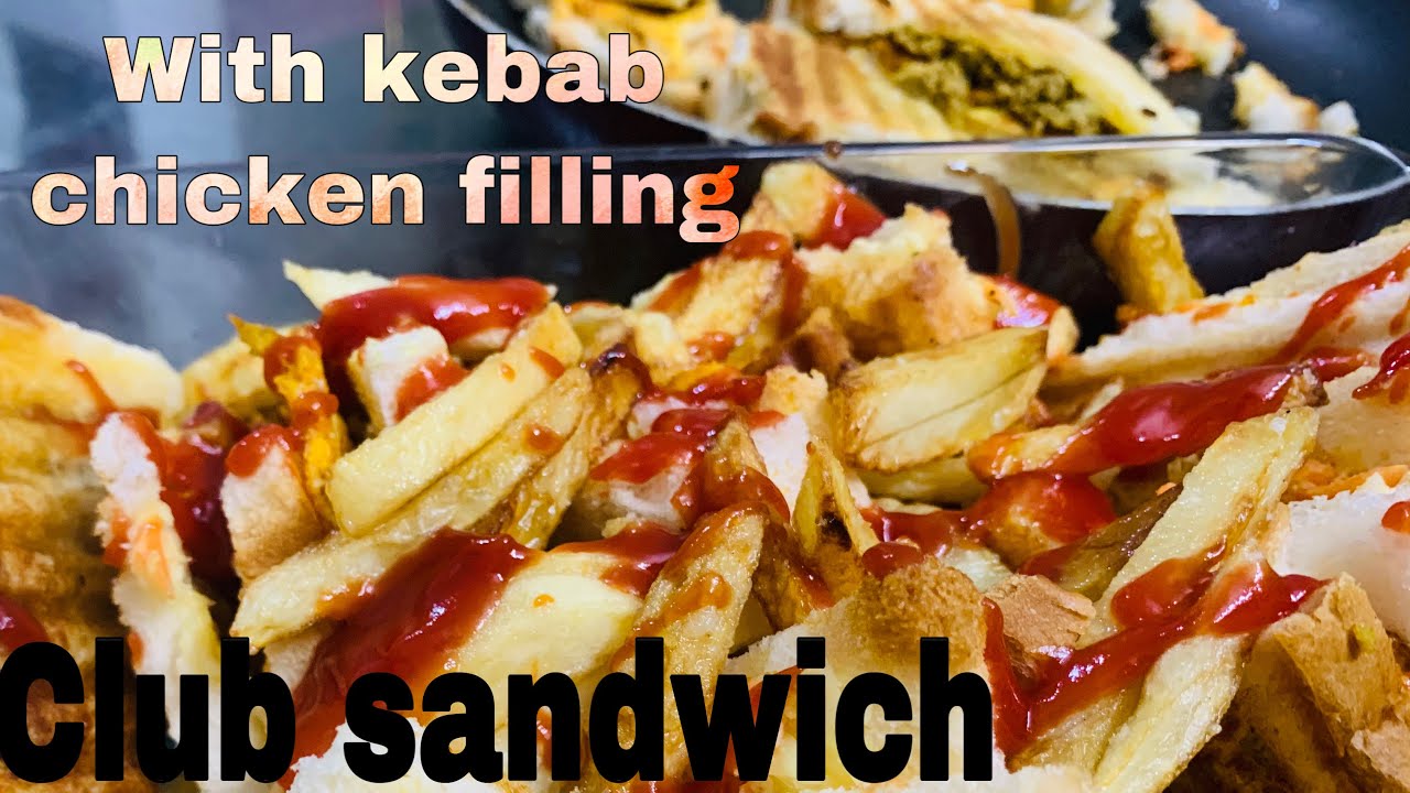 Club sandwich with kebab chicken filling.. a must try sandwich recipe
