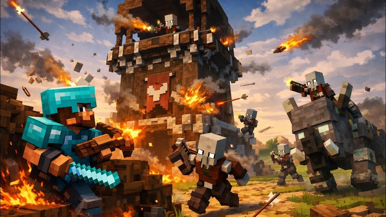 MİNECRAFT YAĞMACI KULESİNA SALDIRDIM BÖLÜM 18