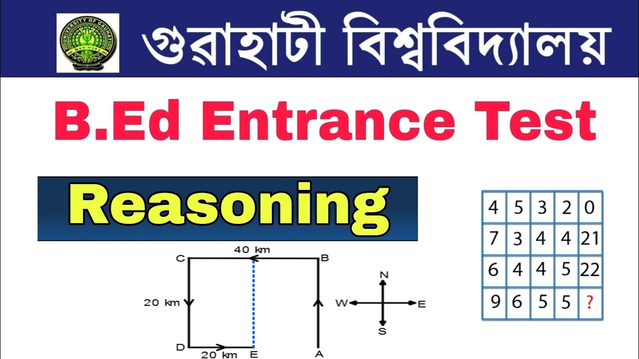GU B.Ed Entrance Test 2020 ||  Reasoning Important Question answers (Video-15)
