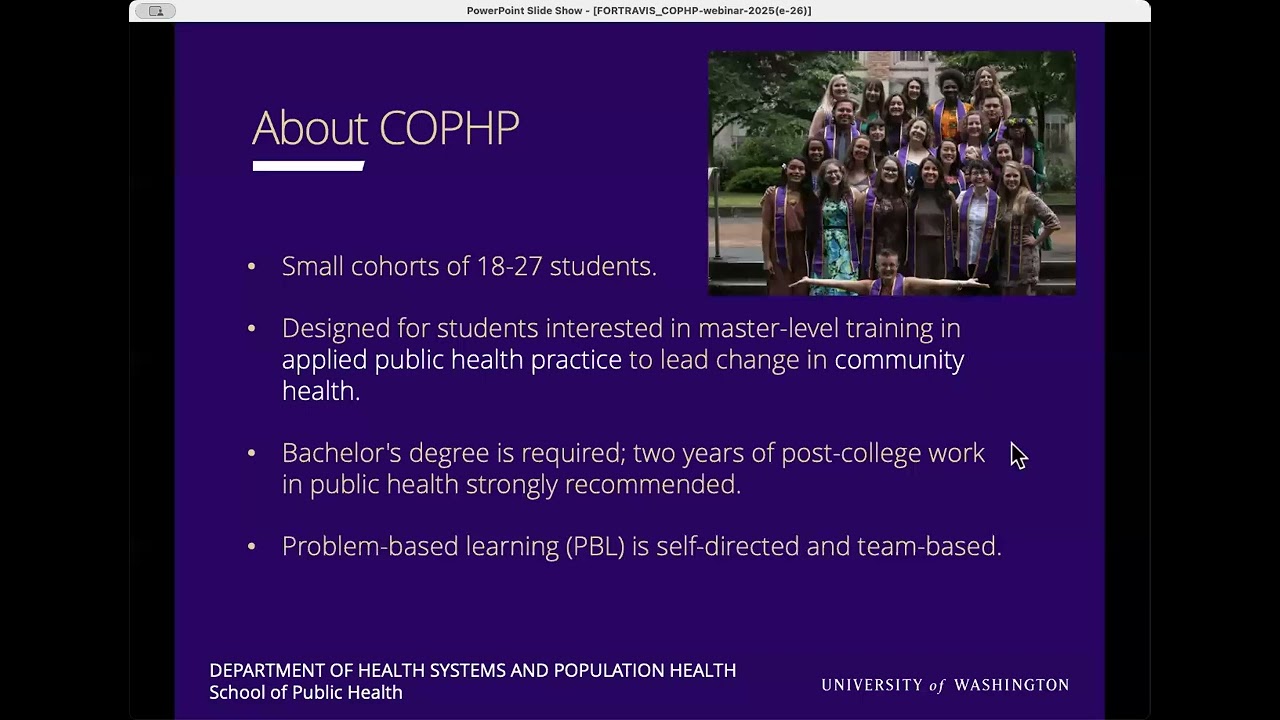 UW COPHP MPH Info Session // MPH in Community-Oriented Public Health Practice
