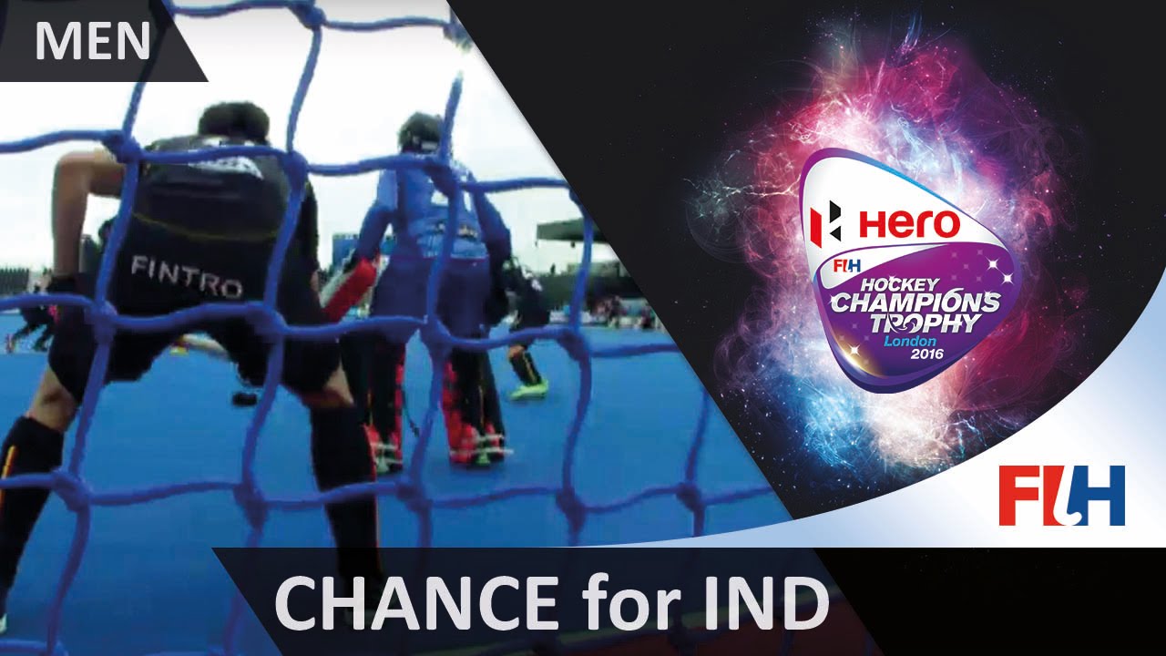 BEL 1-1 IND Raghunath gets the shot on target but van Aubel clears off the post #HCT2016
