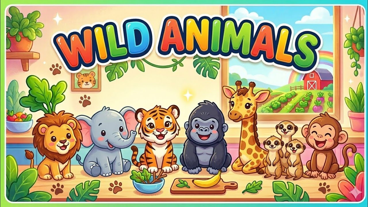 Wild animals for kids | wild animals names sound effect with videos #wildanimals #animals #learning 