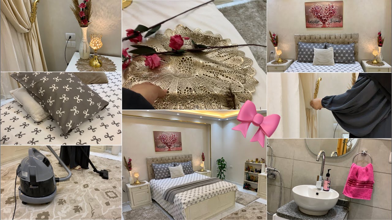 فرش الجديد فى غرفتى🎀✨فرش وتنسيقات الديكورات الجديدة 🥳تنظيف عميق لحمام غرفتى🪣🧹بقت غرفه عروسه👰‍♀️